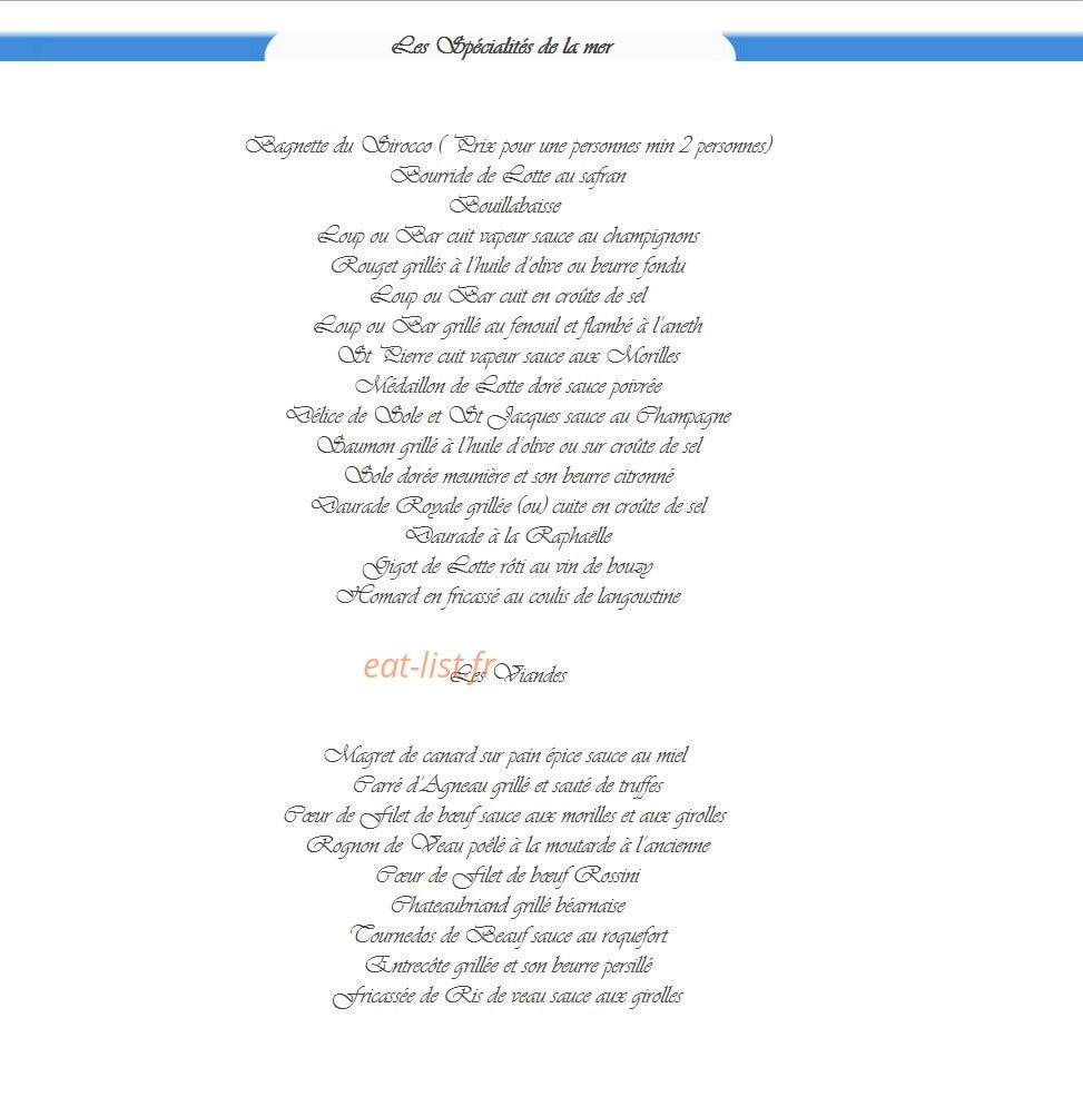 Le Sirocco — carte page 6