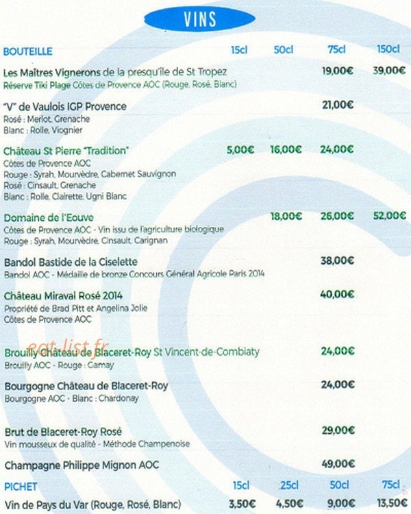 Le Tiki Plage — carte page 4