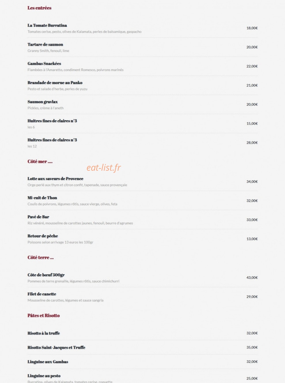 Les paillottes — carte page 1