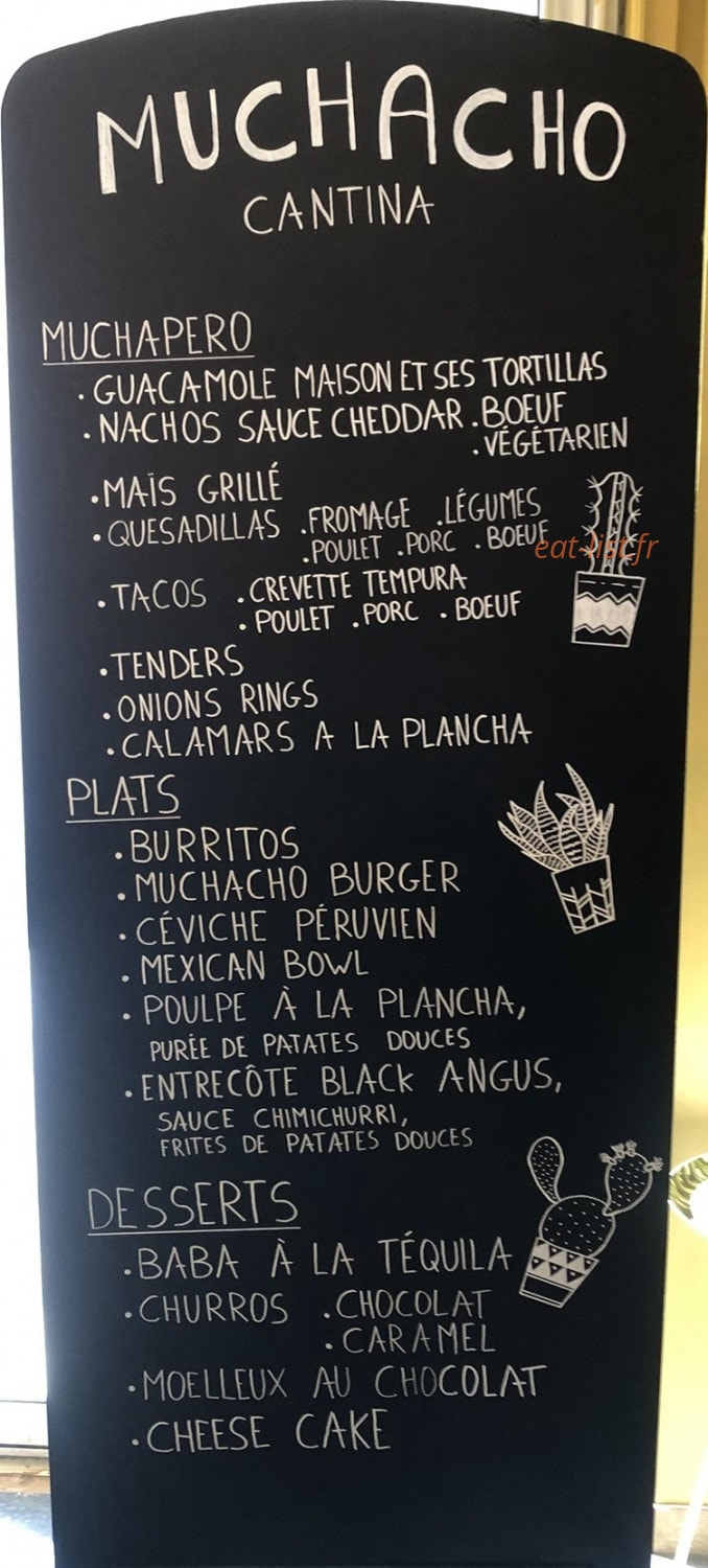 Muchacho Cantina — carte page 1