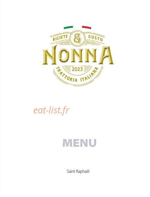 Nonna Trattoria — carte page 1