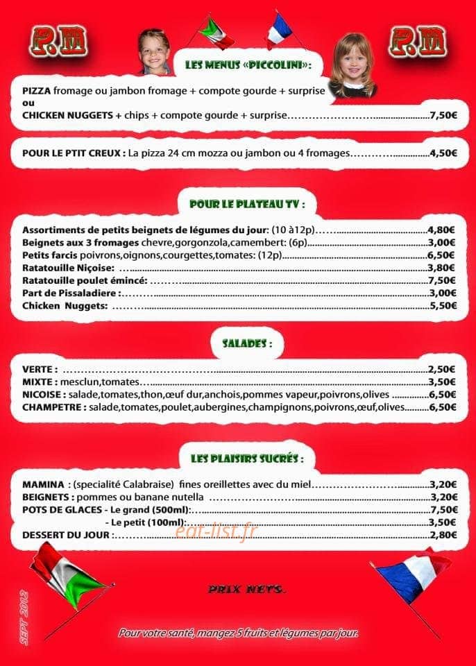 Pizzas Piccolo Mondo — carte page 3