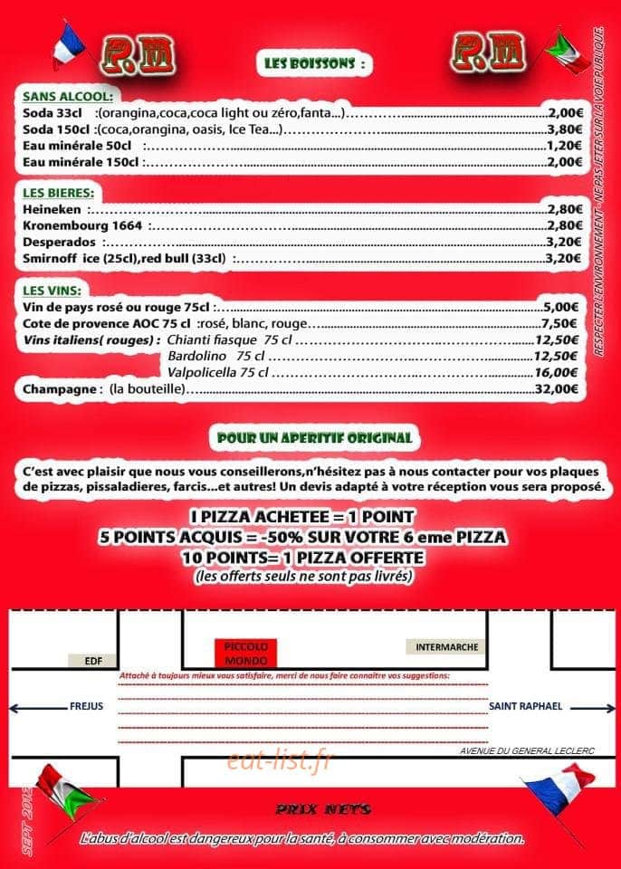 Pizzas Piccolo Mondo — carte page 4