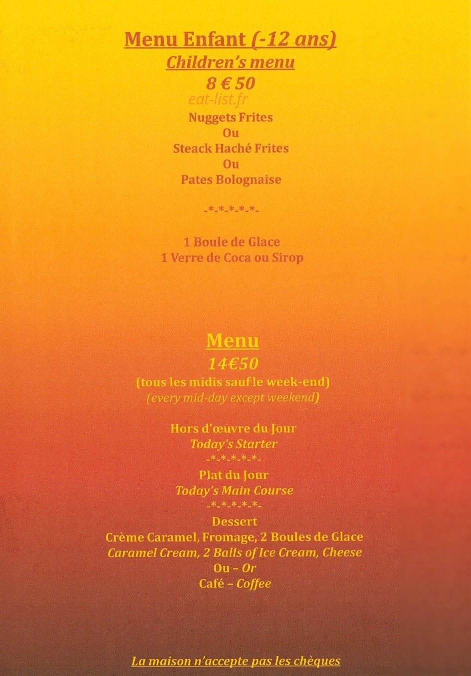 Restaurant Pizzeria Babbo — carte page 5