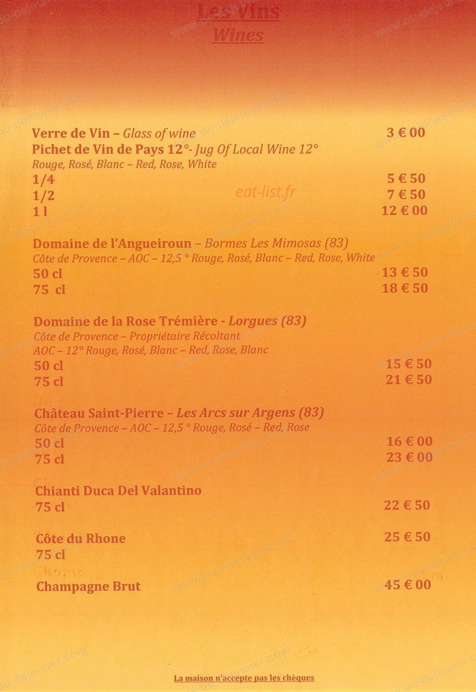 Restaurant Pizzeria Babbo — carte page 8