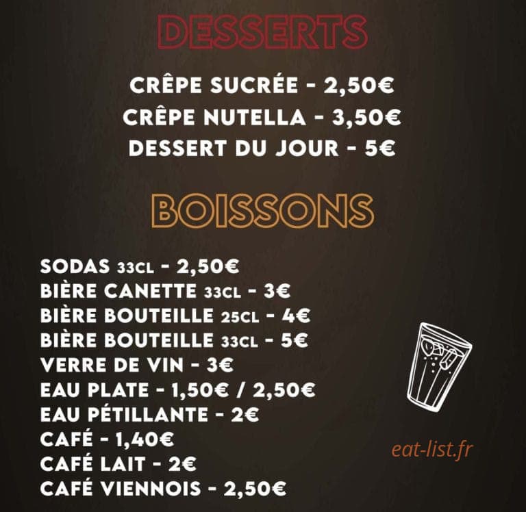 Snack du Parvis — carte page 5