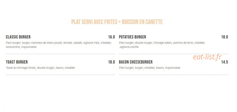 Ticket Brunchouse — carte page 3