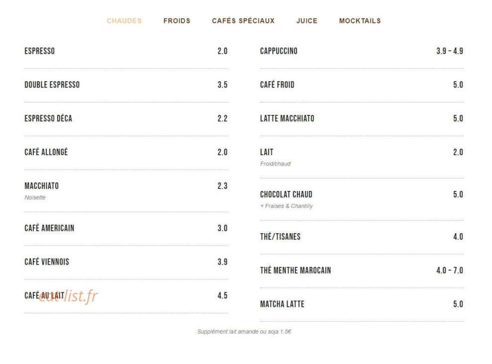 Ticket Brunchouse — carte page 9