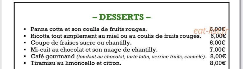 Bistro Pastis — carte page 6