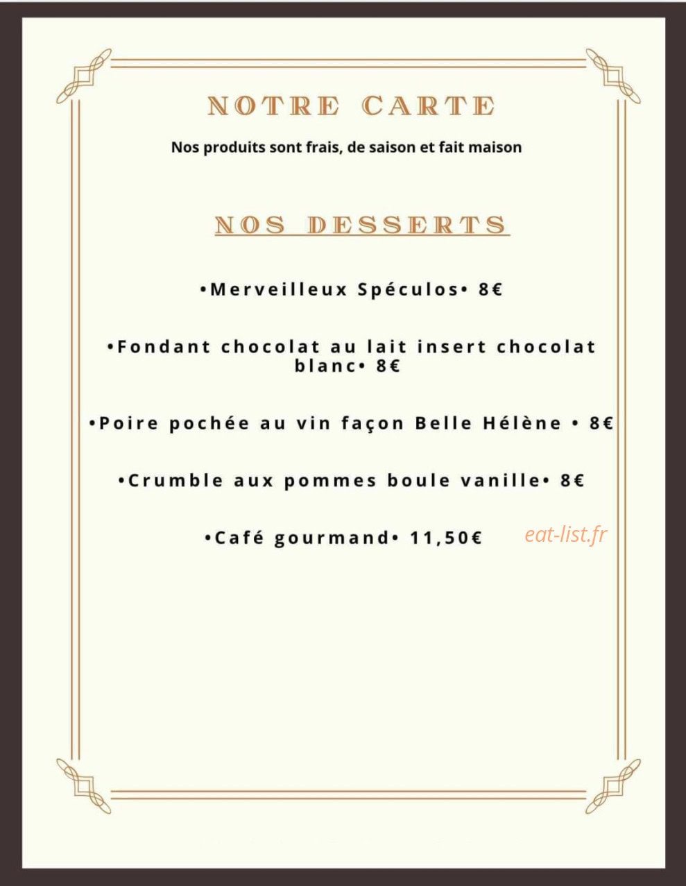 Restaurant Grigoli’s — carte page 2