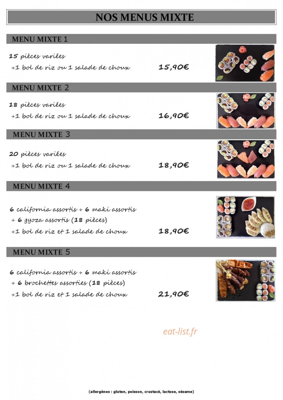 Sushi city's — carte page 9