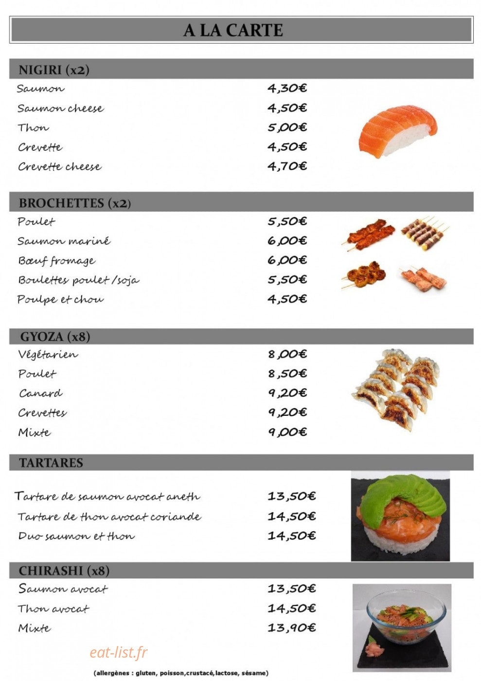 Sushi city's — carte page 2
