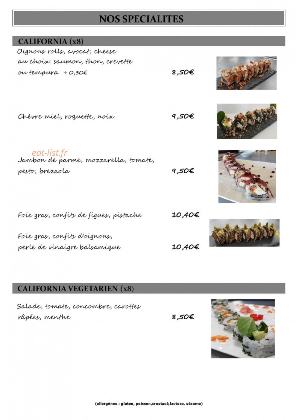 Sushi city's — carte page 11