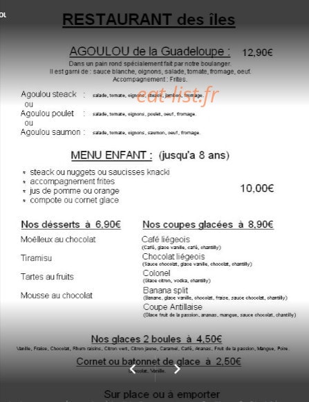 Ti Bistro Chez Doudou — carte page 2