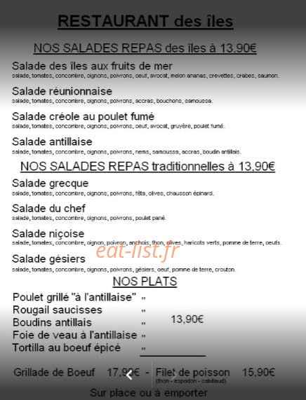 Ti Bistro Chez Doudou — carte page 3