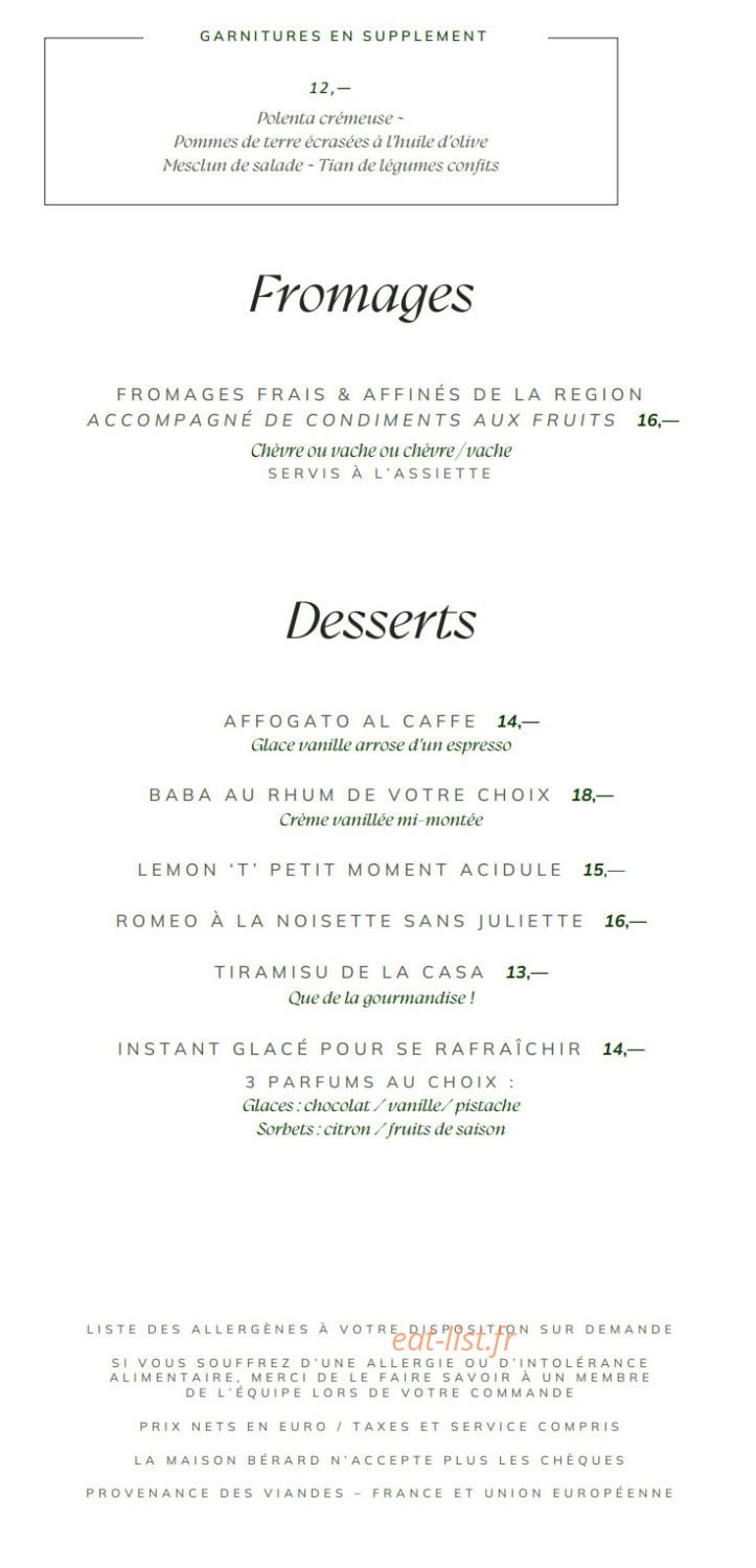 Riva Restaurant — carte page 3