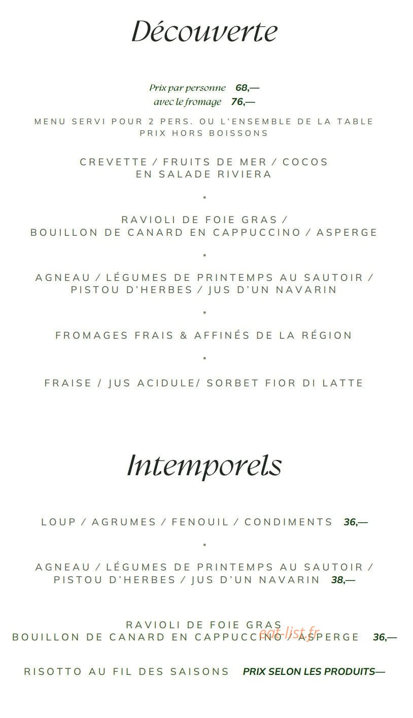 Riva Restaurant — carte page 2
