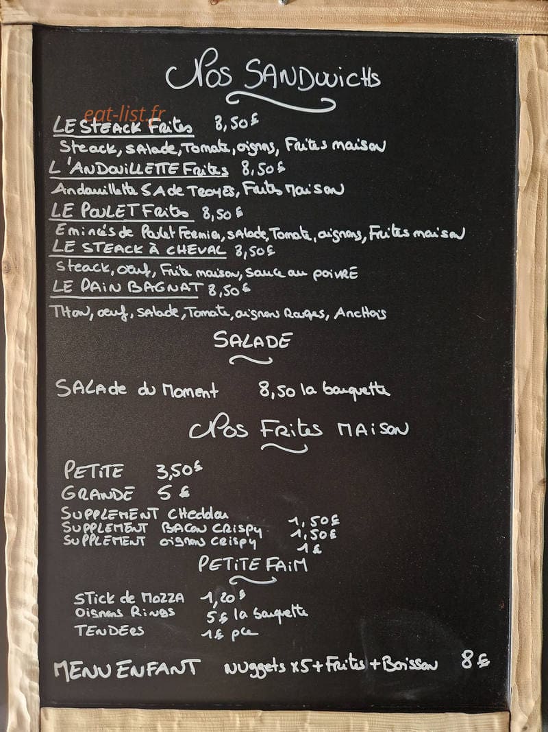 Carte et menu de Rotisserie du Centre à La Cadiere d'Azur — Les sandwichs