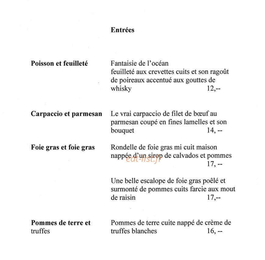 La Salle à Manger — carte page 2