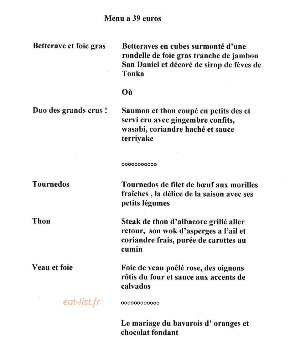 La Salle à Manger — carte page 5