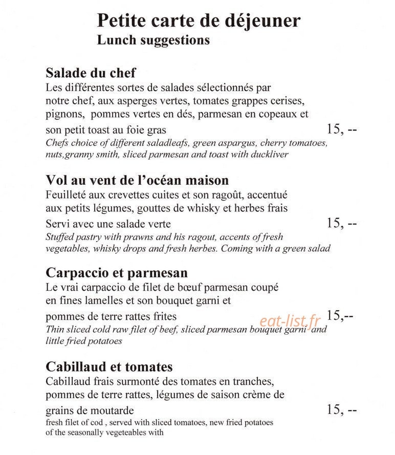 La Salle à Manger — carte page 1