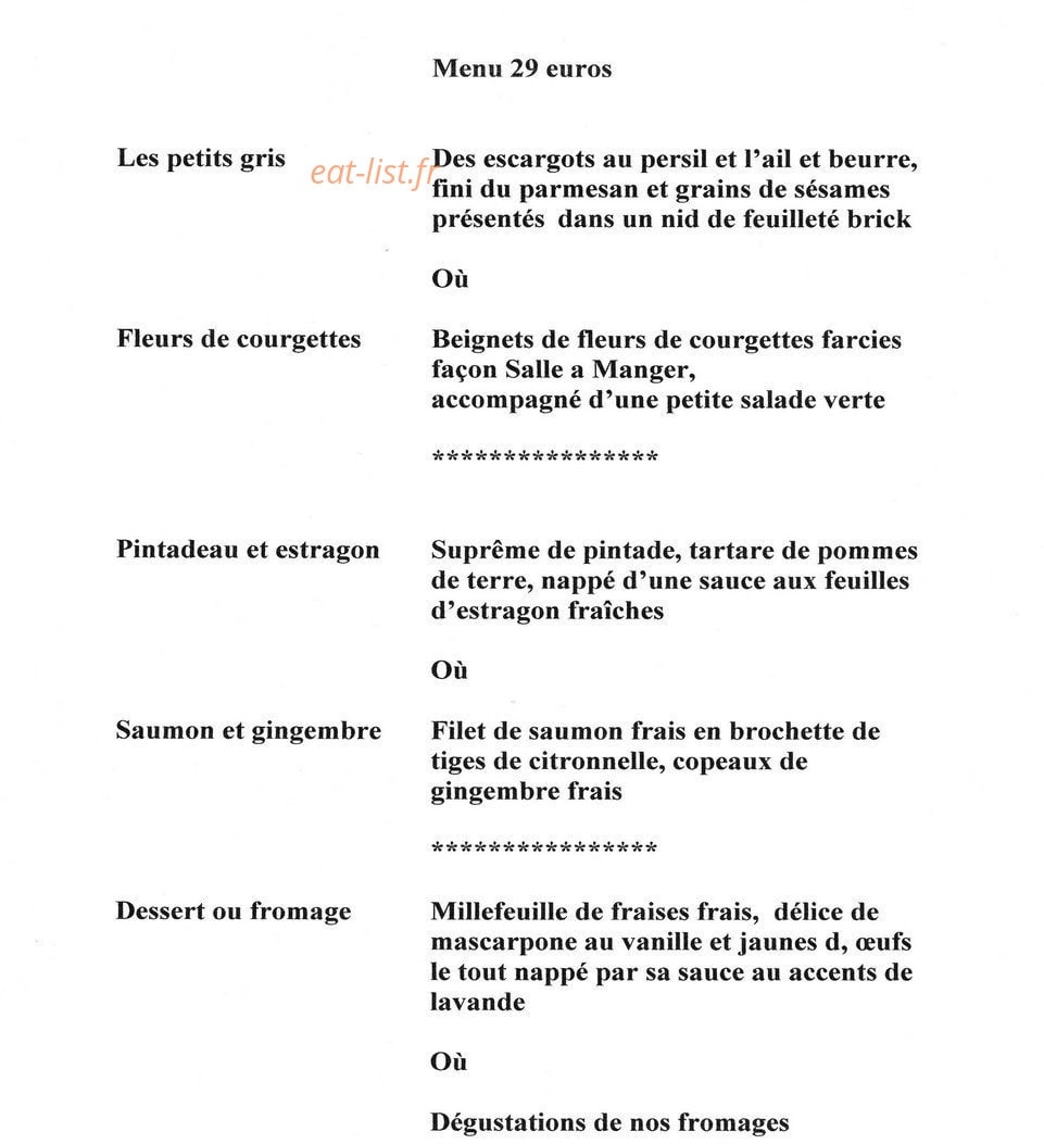 La Salle à Manger — carte page 4