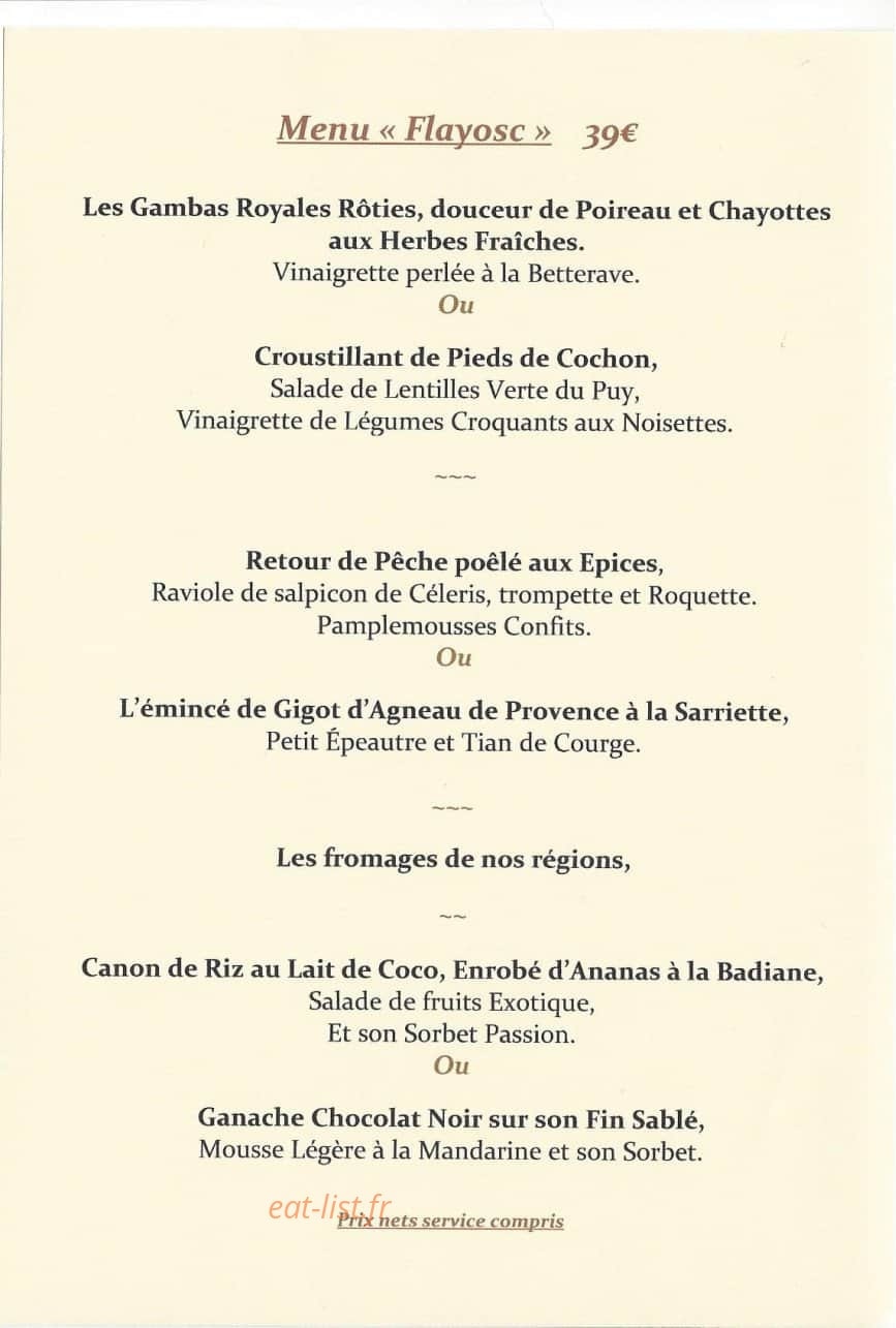 Restaurant Le Nid, — carte page 2