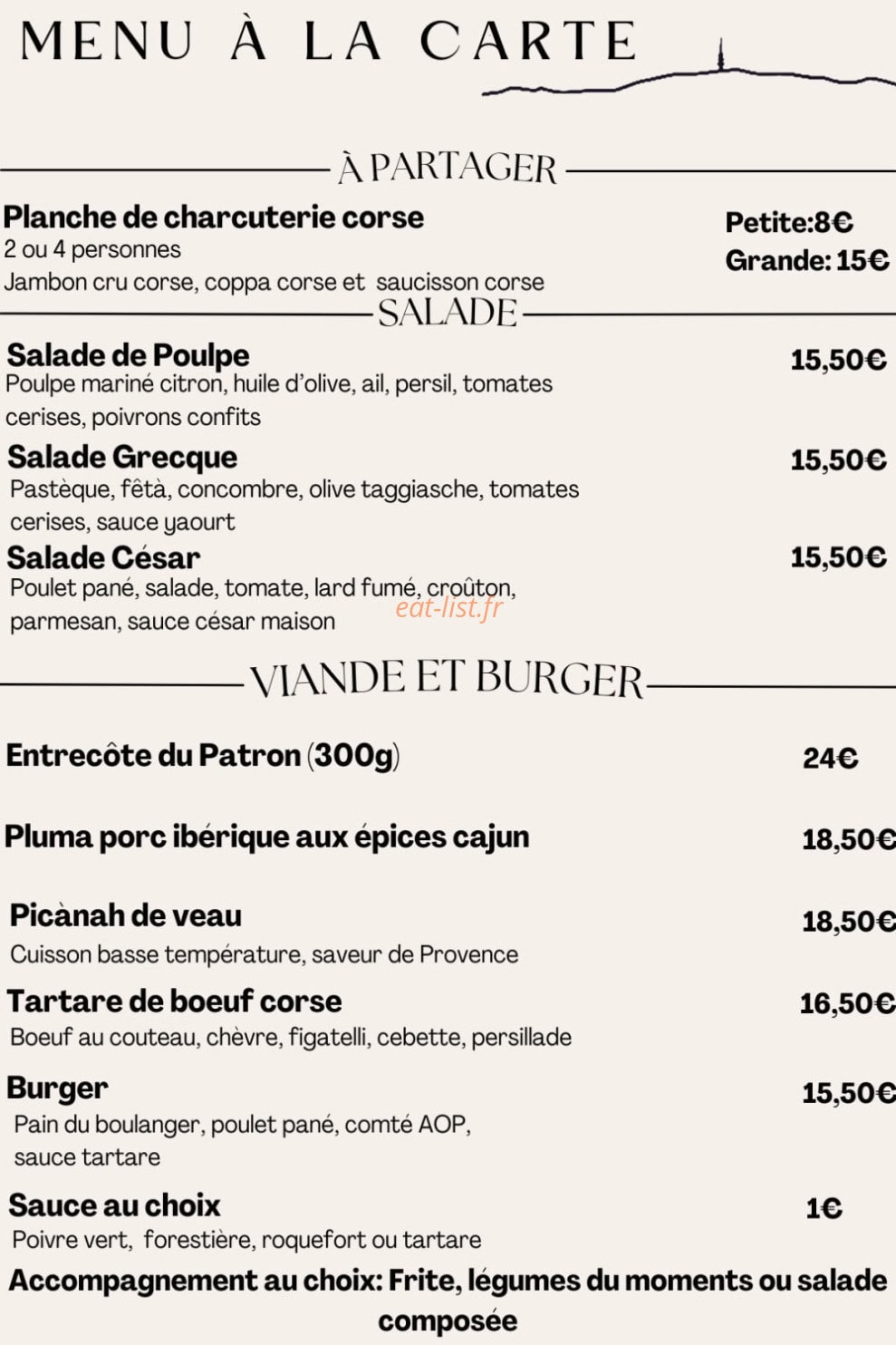 Chez Banù — carte page 1