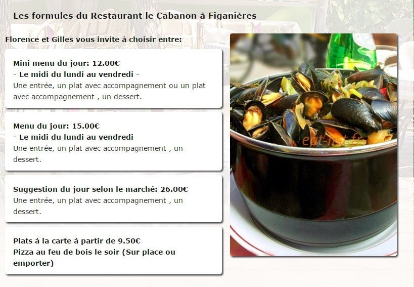 Le Cabanon — carte page 1