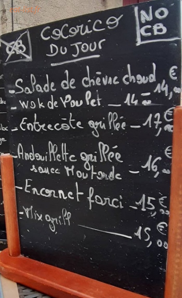 Le coq en pâte — carte page 2