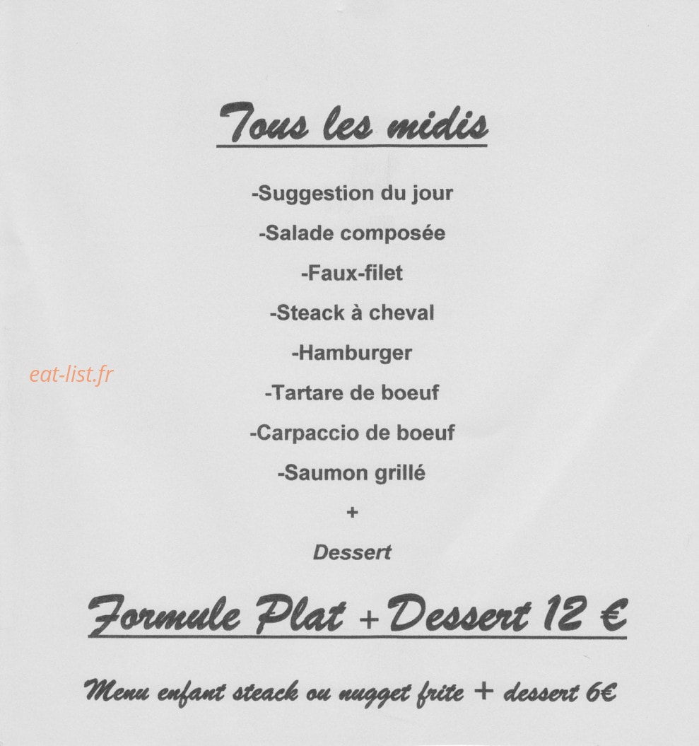 Bar des Sports — carte page 2