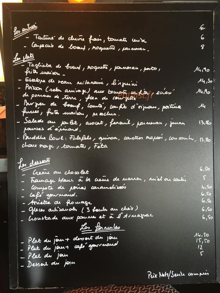 La Cantine de l'Ours — carte page 1