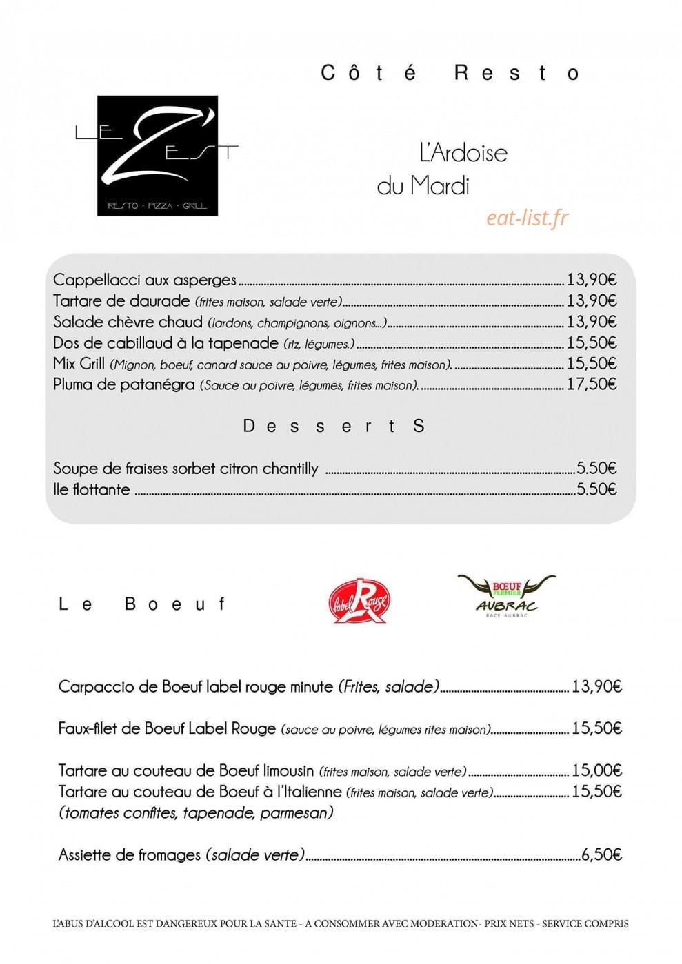 Le Zest — carte page 5