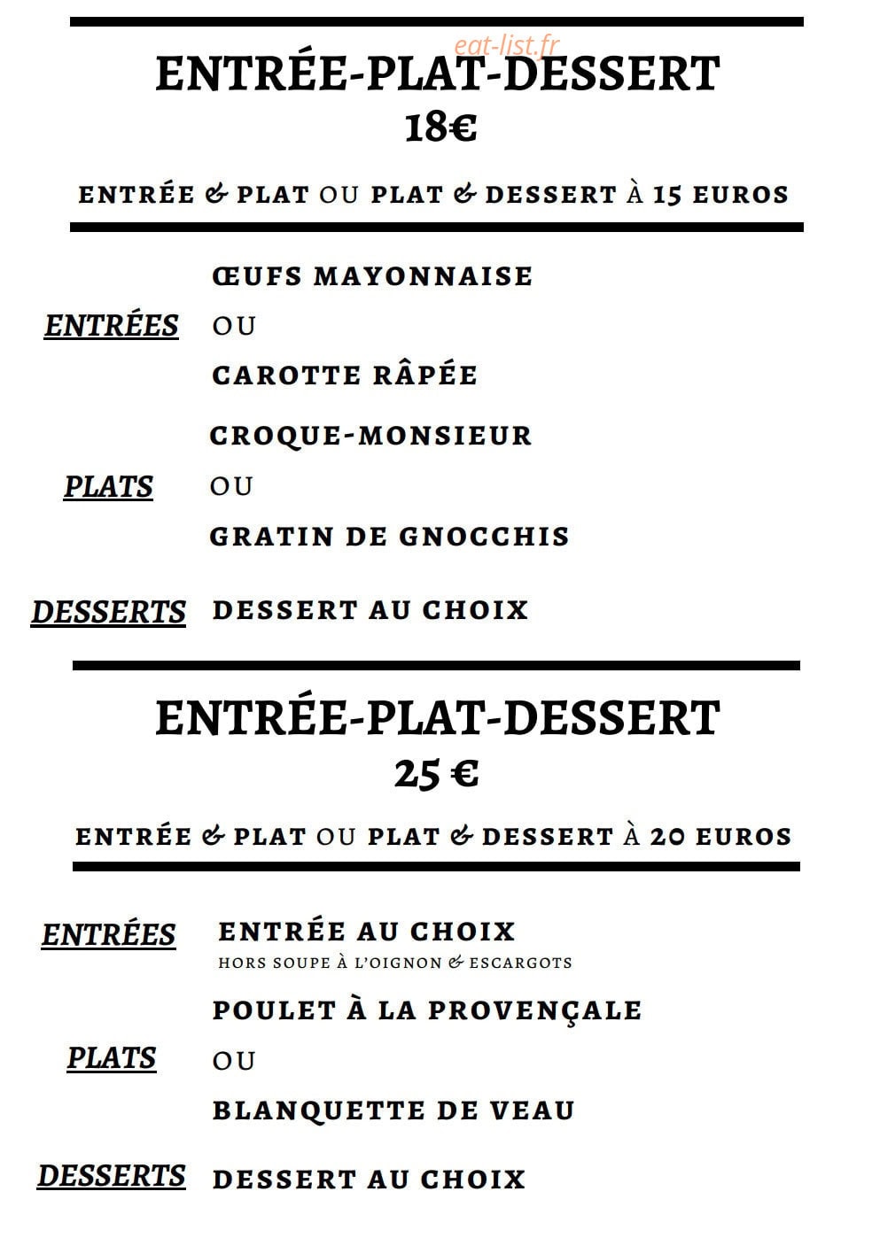 La Pitance — carte page 2