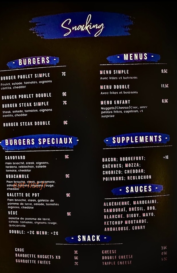 117 Pizza — carte page 1