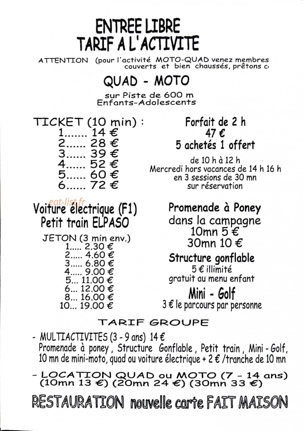 Le Cabanon Enchanté — carte page 1