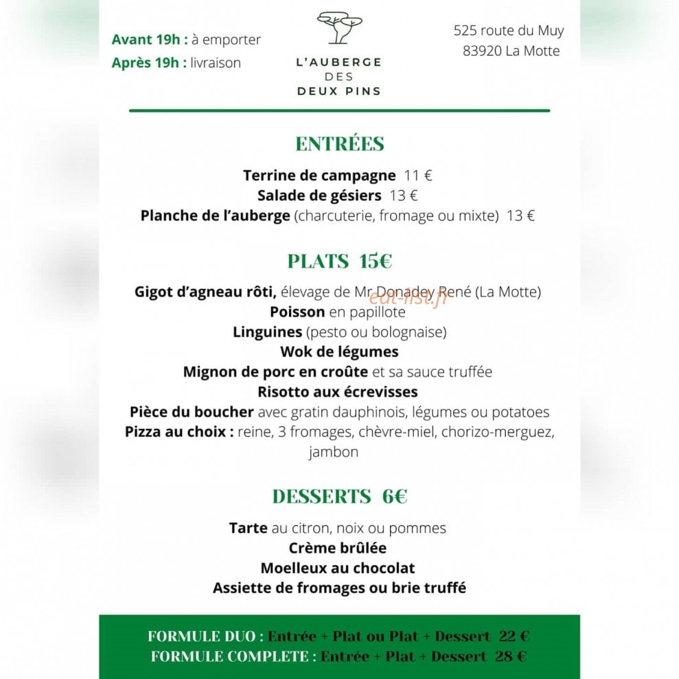 Auberge des 2 Pins — carte page 6