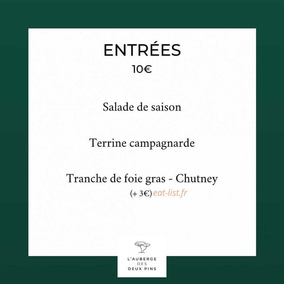 Auberge des 2 Pins — carte page 1