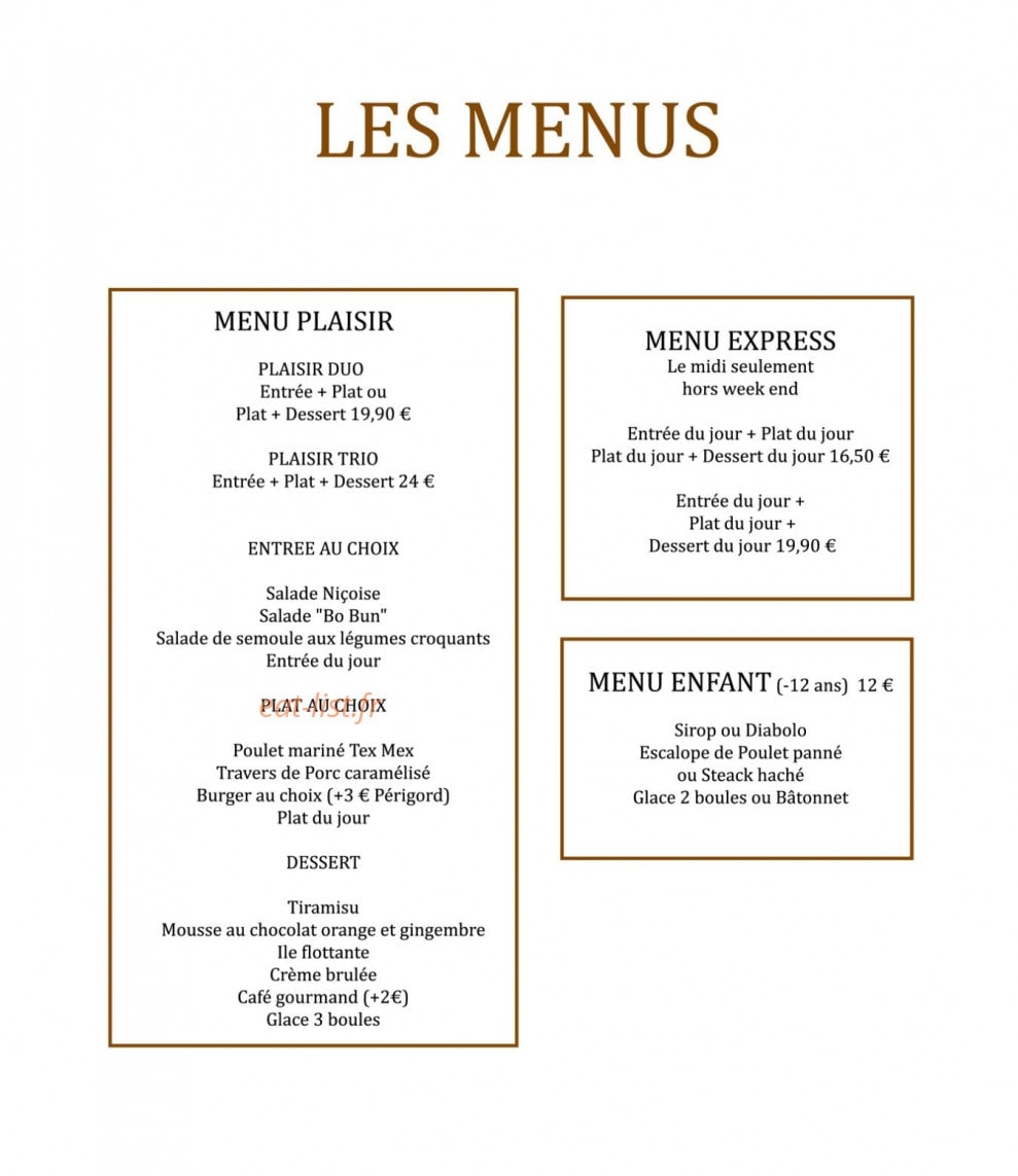 Brasserie Du Batailler — carte page 1