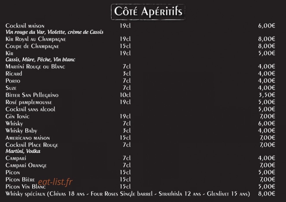 Chez Laurent — carte page 1
