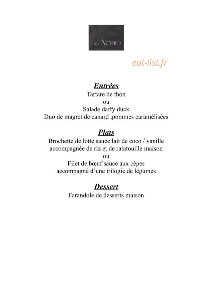 Chez Nono — carte page 1