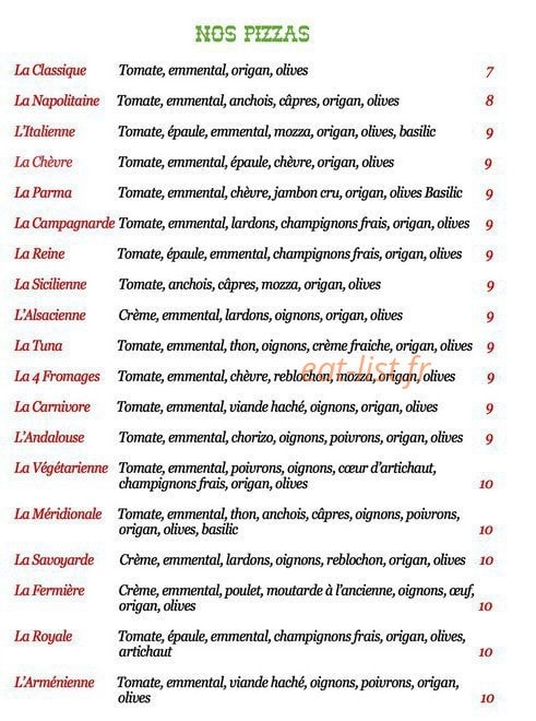 Chez Poulet — carte page 2