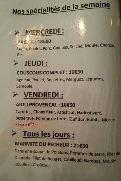 Chez Zete — carte page 1