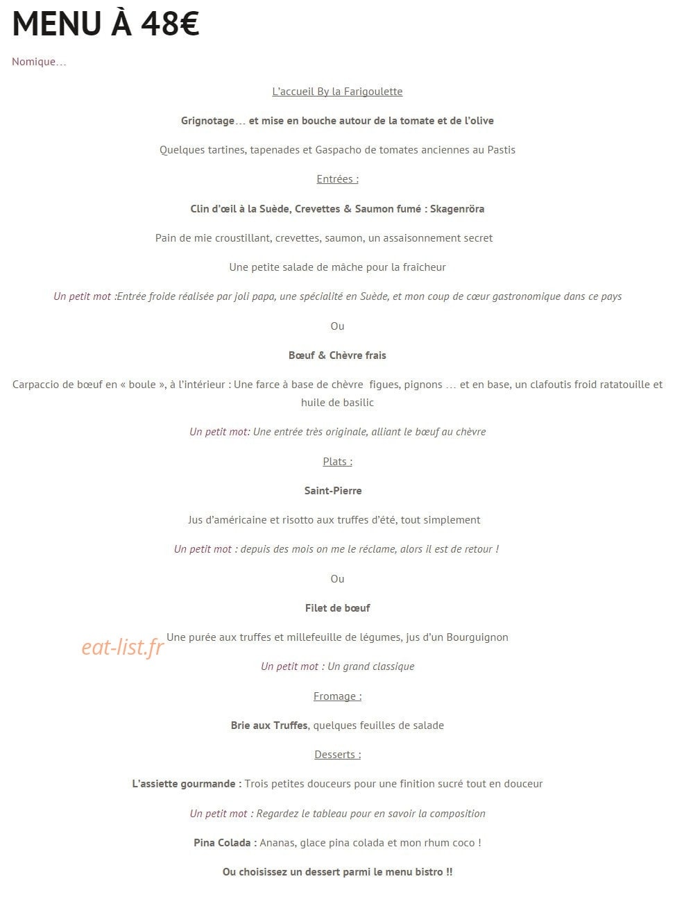 La Farigoulette — carte page 2