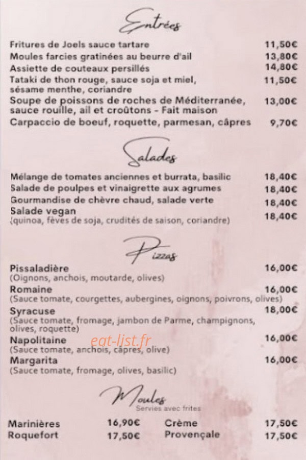 La Terrasse du Château — carte page 1