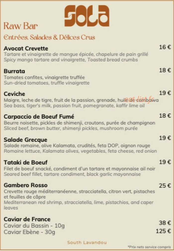 Sola — carte page 1