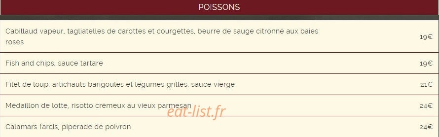 Bistro Pastis — carte page 2