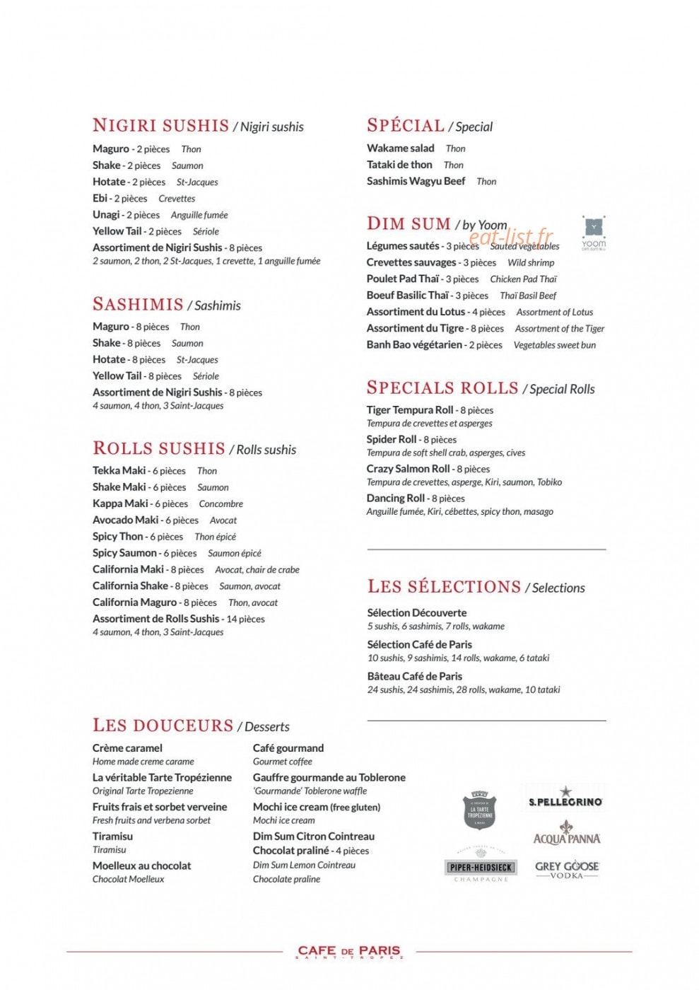 Café de paris — carte page 2