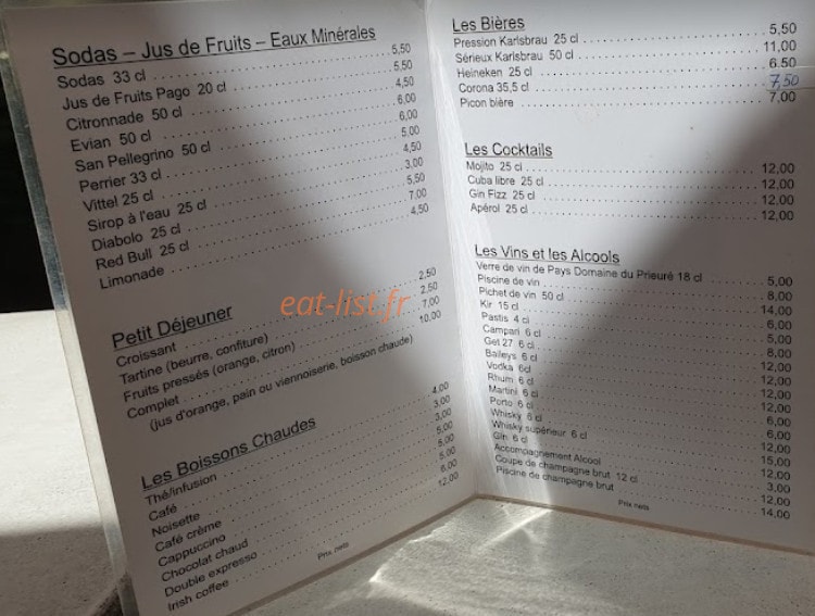 Café des Arts — carte page 1