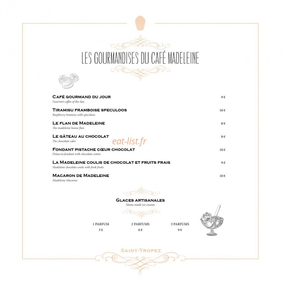 Café Madeleine — carte page 6